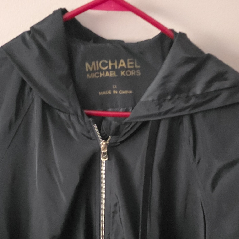 Michael Kors Charcoal Hooded Rain Jacket